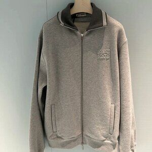 MIUMIU Women's Zip-Up Cotton Long-Sleeve Solid Color Jacket